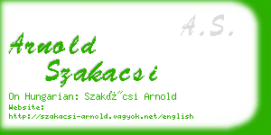 arnold szakacsi business card
